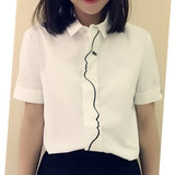 2016夏季新款女装衬衣职业阿玛施特惠专柜全棉气质显瘦短袖白衬衫