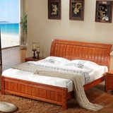 全实木橡木床特价1.2米高箱床1.35米橡木床童1.5米