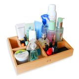 实木收纳盒 超大容量护肤化妆品梳妆盒木质格子储物盒整理化妆箱