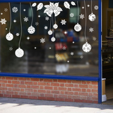 圣诞节墙贴店铺商场玻璃门橱窗贴纸布置装饰挂饰圣诞球雪花贴纸