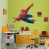 3d立体墙贴纸儿童房男孩卧室床头装饰创意卡通蜘蛛侠墙贴画可移除