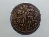 比属刚果1925年50分CONGO-BELGE版铜镍币24mm非流通外国硬币收藏