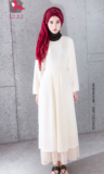 卡玛旎亚2015穆斯林雪纺女连衣裙长袖齐地不规则型长裙回族服装