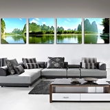 客厅现代沙发背景墙装饰无框画 简约餐厅卧室挂画风水山水风景画
