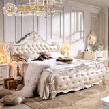 盛典华艺  欧式床 实木床 双人床1.8 1.5米卧室床婚床白色公主床