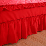 床新品法莱绒夹棉加厚纯色四件套床裙式床罩床头罩单件1.5米1.8m