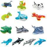 包邮  INTEX水上动物游泳坐骑大海龟蓝鲸鱼座圈儿童成人充气玩具