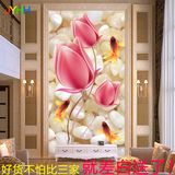 3D立体瓷砖背景墙 客厅过道走廊玄关背景墙微晶石壁画 中式郁金香