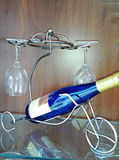 〈美酒惠〉创意自行车款 金属古铜 倒挂 1瓶红酒 6只杯架 包邮