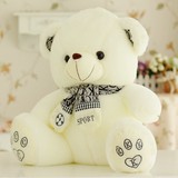 白色小熊毛绒玩具围巾泰迪熊公仔抱抱熊大号布娃娃玩偶生日礼物