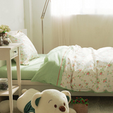 韩式简约全棉三件套 学生员工宿舍单人床上用品被褥被子套装