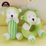 韩国婴儿玩具0-3-6-12个月宝宝摇铃新生儿毛绒布艺益智玩具套装