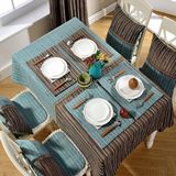 热卖北欧式桌布地中海风格长方形布艺西餐桌布桌椅布套椅套椅垫套