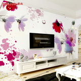 定制无缝大型壁画 客厅沙发电视背景墙墙纸抽象玻璃花影视墙壁纸