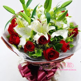 红玫瑰花束西安鲜花速递渭南汉中铜川宝鸡安康全国花店圣诞节送花