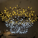 后现代简约客厅餐厅装饰吊灯北欧创意萤火虫吊灯艺术树枝叶片吊灯