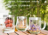 TAYOHYA多样屋正品 明雅玻璃茶隔杯 透明办公耐热茶水杯带手柄