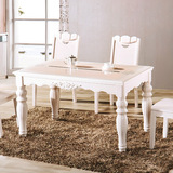 现代简约 白色家用餐桌椅组合套装木质一桌6椅客厅家具批发