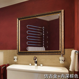 复古黑加仿古金欧式 定做 订制 方形壁墙挂式化妆 浴室卫生间镜子