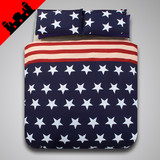 星条旗四件套1.8床套条纹美国旗星星条纹简约现代个性床罩包邮