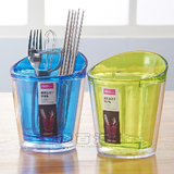 塑料两用透明分隔时尚筷子笼多功能沥水筷笼牙刷架厨房浴室包邮