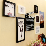 简约现代照片墙客厅画框餐厅相片墙个性相框组合实木创意装饰悬挂