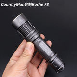 ROCHE F8 战术手电筒 充电 远射 强光 进口XM-L2 t6 LED户外防水