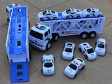 儿童男孩玩具汽车模型12辆手提收纳大货柜车警车大货车玩具包邮