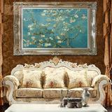 名画梵高手绘油画花卉盛开的杏花欧式客厅卧室壁炉玄关酒店装饰画