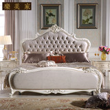 欧式床 豪华高档法式真皮实木双人床奢华公主床1.8米橡木婚床家具