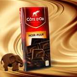 比利时进口Cote D'or克特多金象精制纯味巧克力100g--排装
