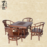 中式明清功夫茶桌椅组合实木茶桌仿古家具南榆木茶桌茶台方形茶几