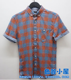 正品SELECTED思莱德 男士新款韩版格子短袖衬衫衬衣415204017