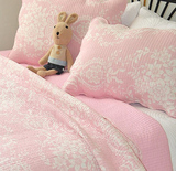 外贸出口韩国 清新粉色 纯棉绗缝被 空调被夏凉被 床盖