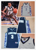NCAA阿伦艾弗森大学球衣乔治城3号复古答案刺绣艾佛森NBA篮球服蓝