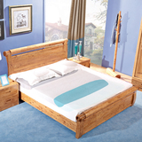 中式全实木床 双人床 1.8米环保柏木1.5米床现代储物高箱床结婚床