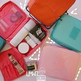 韩版轻便手提大容量化妆包 女生化妆袋纯色方形旅行收纳包洗漱包