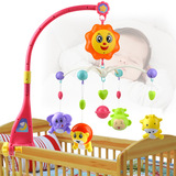 新生婴儿玩具0-1岁床铃音乐旋转宝宝床头铃摇铃床挂3个月充电风铃