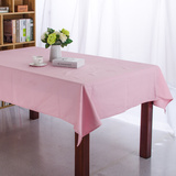 粉色餐桌布纯色加厚全棉帆布活性印刷高档餐厅圣诞桌布台布茶几布