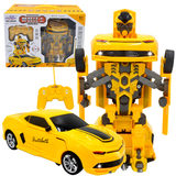 遥控车变形机器人金刚大黄蜂遥控汽车人儿童玩具车男孩玩具模型