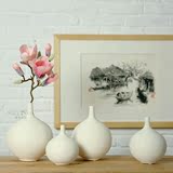 新中式个性白色陶瓷花瓶花器创意家居装饰品客厅摆件仿真花艺套餐