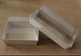 透明牛皮纸长方形三明治纸盒热狗盒切片蛋糕盒西点包装泡芙班戟盒