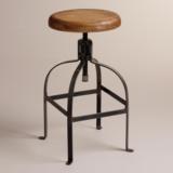 工业风 个性 餐凳 LOFT复古凳子铁艺乡村创意椅子旋转吧凳 实木凳