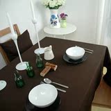 艾沫咖啡色欧式纯色桌布布艺纯棉长方形茶几餐桌布会议办公台布