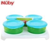nuby努比婴儿食品分取盒儿童辅食保鲜盒4个装冷冻盒辣妈