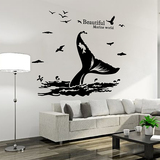 可定制现代客厅沙发个性艺术创意墙贴纸公司书房墙壁装饰鲸鱼贴画