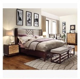 样板房新现代中式实木双人床简约售楼处高端卧室床铺新中式家具