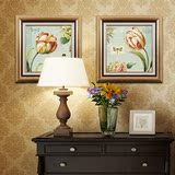 经典美式客厅古典欧式别墅装饰画壁炉玄关挂画有框画墙壁画花卉
