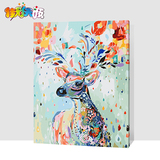 【佳彩天颜】 diy数字油画 客厅风景动物大幅手绘装饰画 彩绘小鹿