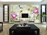 瓷砖艺术背景墙客厅电视沙发彩雕陶瓷艺术壁画3D仿玉雕刻中式家和